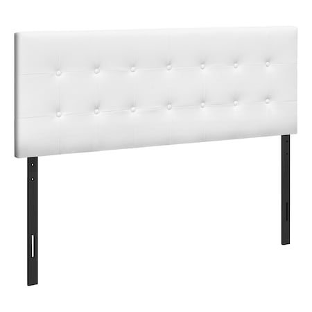 Monarch Specialties Bed, Headboard Only, Queen Size, Bedroom, Upholstered, Pu Leather Look, White, Transitional I 6002Q